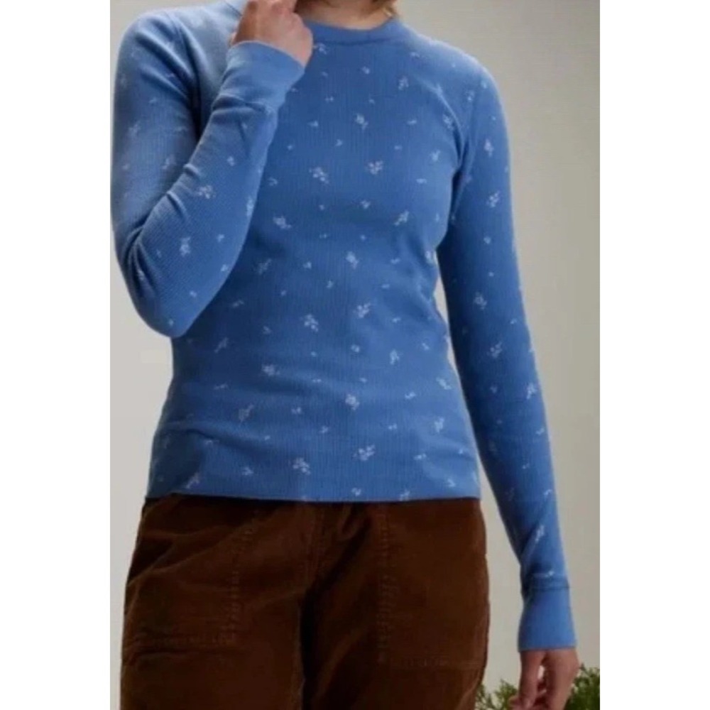 Alpine Design Peak Waffle Print Women's XL Basin Blue/Ditsy Print NWT